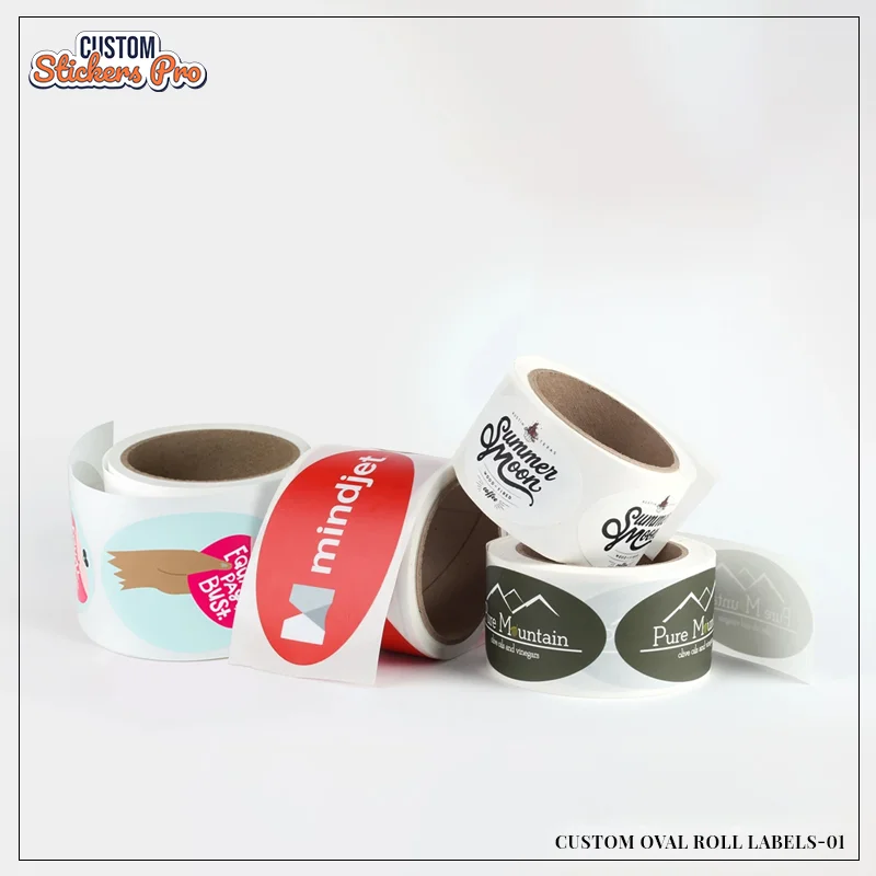 Custom Oval Roll Labels for Business
