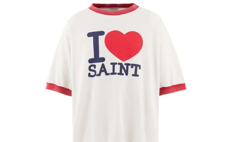 SAINT MXXXXXX graphic-print ringer t-shirt