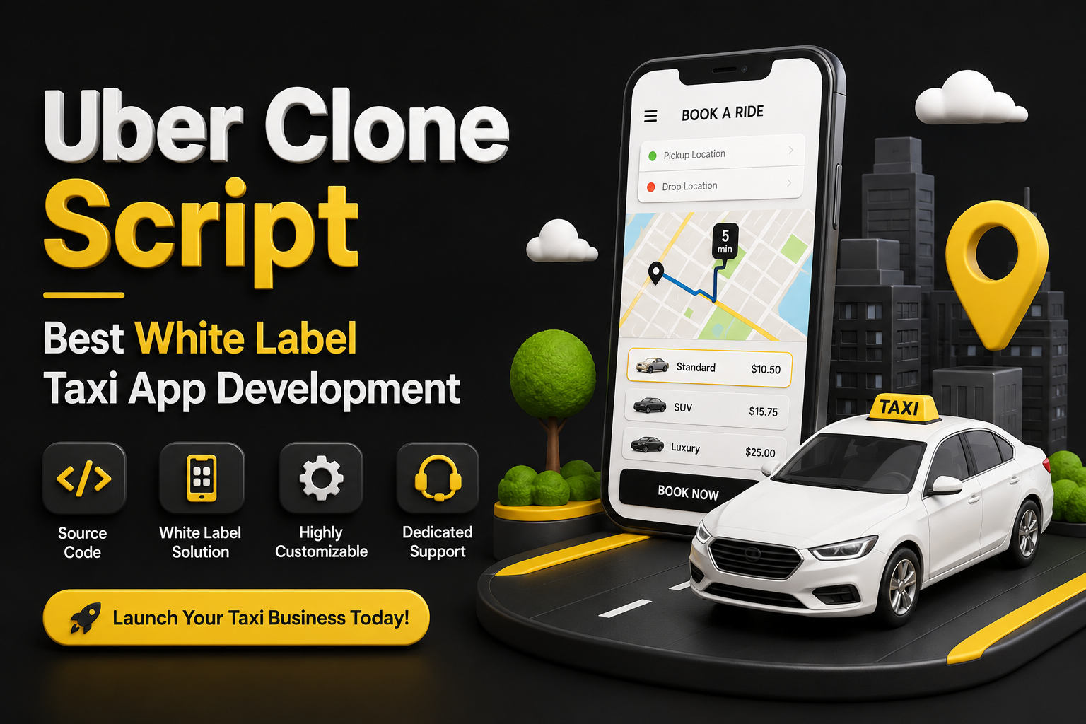 Uber Clone Script | Best White Label Taxi App Development