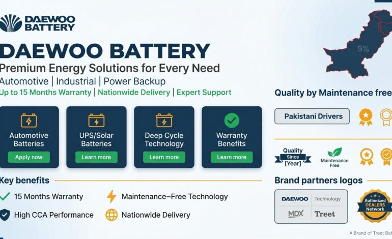 Daewoo Battery Pakistan – Best Car, UPS & Solar Batteries