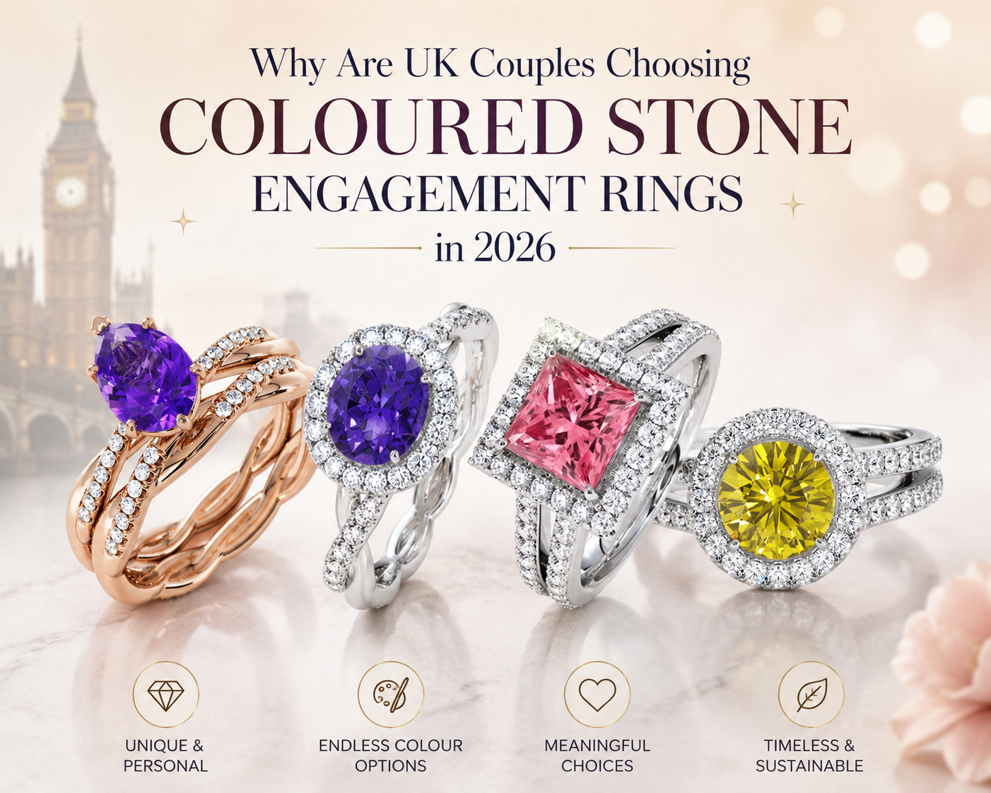 Why Are UK Couples Choosing Coloured Stone Engagement Rings in 2026