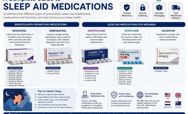 Complete guide to prescription sleep aid medications including Modafinil, Armodafinil, Eszopiclone, Zopiclone, and Zaleplon.