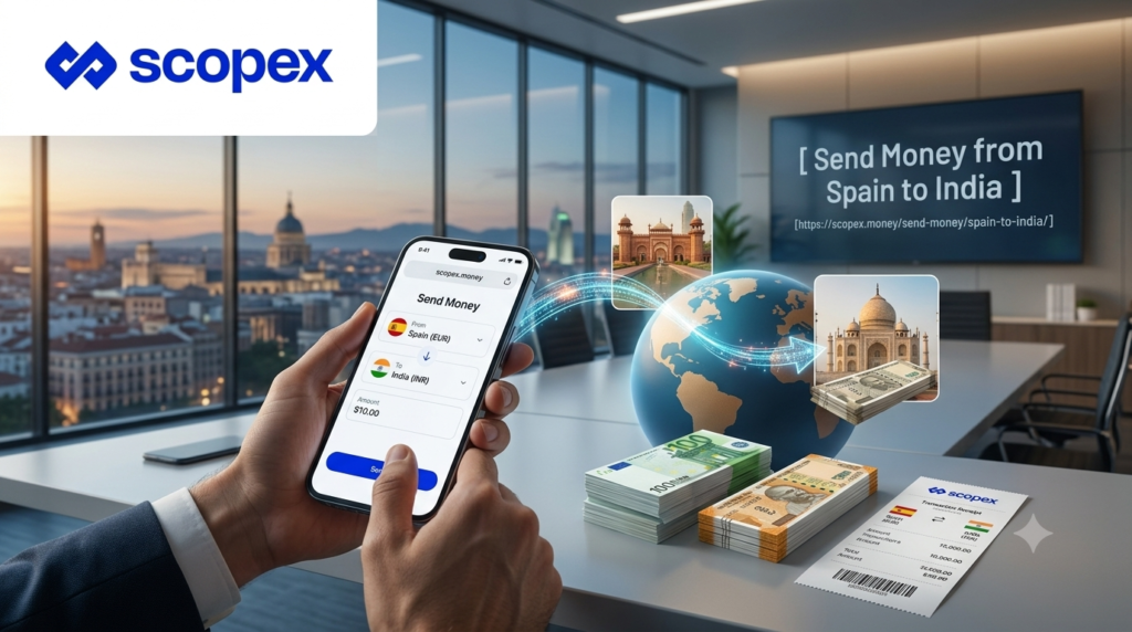 Send Money from Spain to India