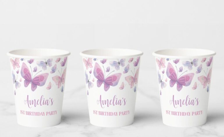 custom Butterfly paper cups