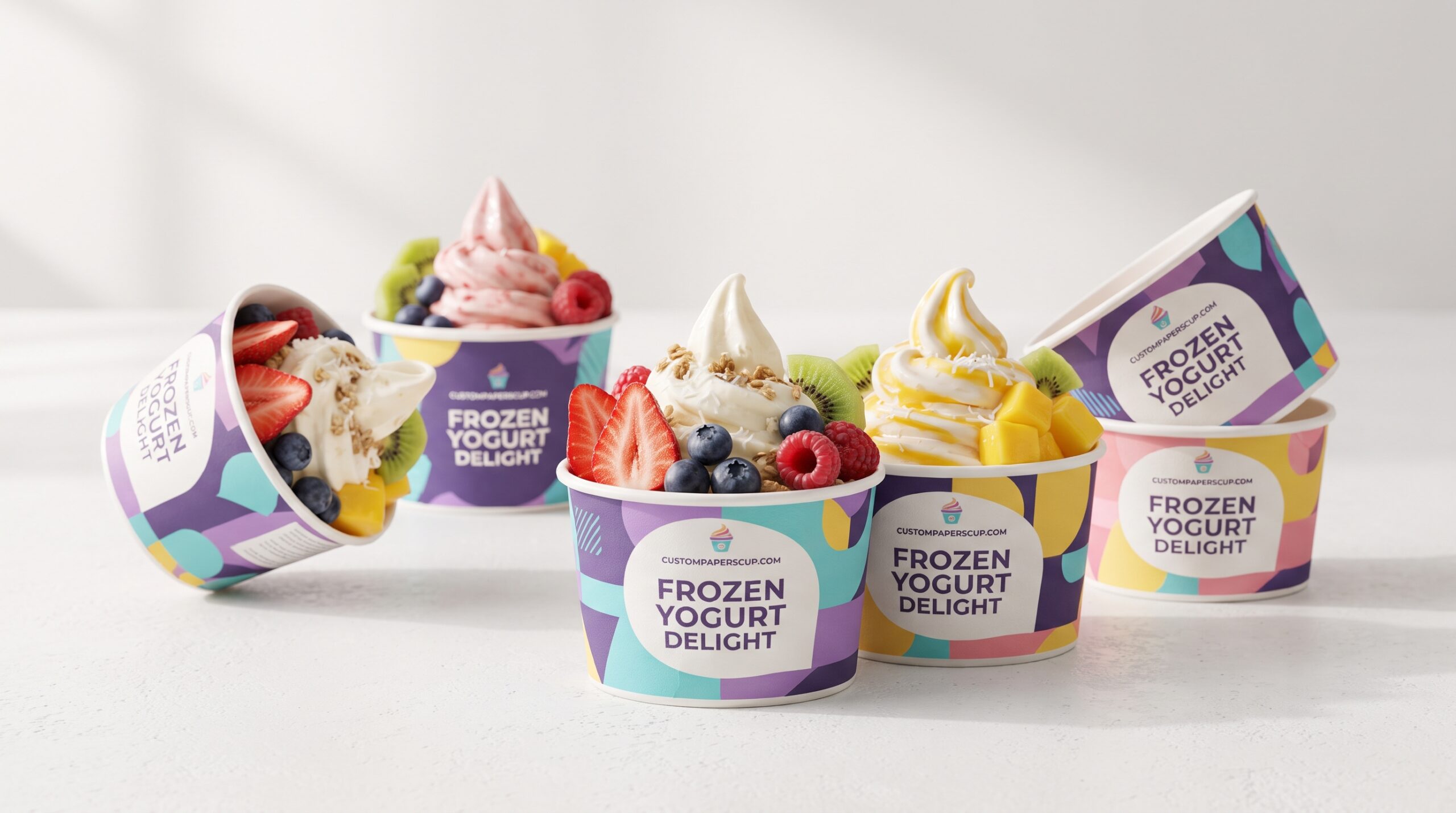 Custom Frozen Yogurt Cups For Dessert Shops
