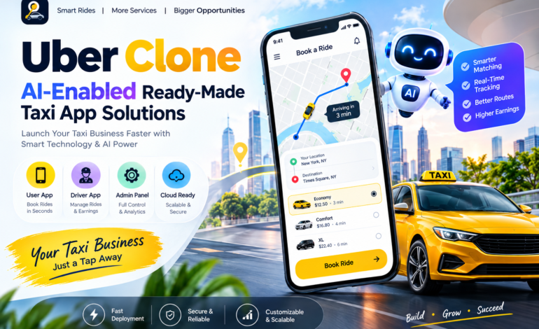 Uber Clone – AI-Enabled Ready-Made Taxi App Solutions