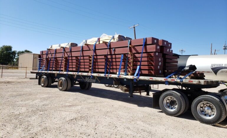 flatbed truck steel hauling